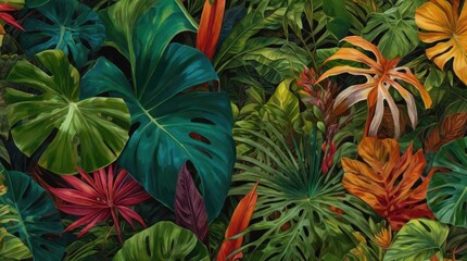 Poster - tropical flowers