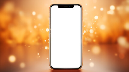 Mockup image of a mobile phone with blank white screen