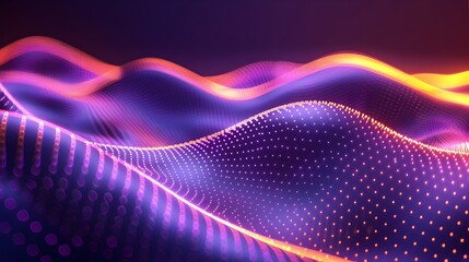 Poster - radiant neon waves for creative product displays and futuristic backgrounds