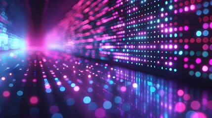 Poster - Neon Digital Matrix Backdrop for Tech and Gaming Concepts