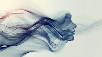 Wall Mural - an abstract piece featuring graceful lines and dreamlike art elements. thin lines and surreal curves