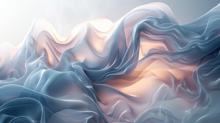 Wall Mural - an abstract digital artwork showcasing thin lines and surreal curves. the organic forms and delicate