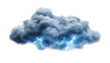 © NightTampa - Dramatic thunderstorm cloud with vivid lightning isolate on transparent background, cutout, png