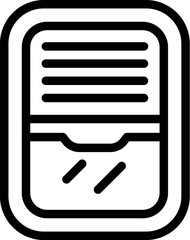 Poster - black and white line illustration of an air conditioner unit, perfect for web icons