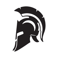 Spartan, roman, helmet icon. Black vector graphics.