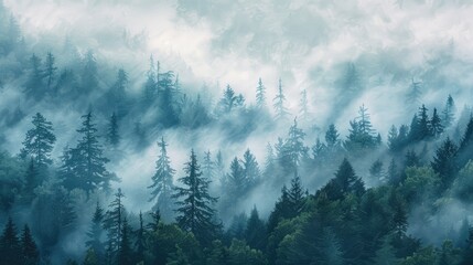 Wall Mural - Misty Forest
