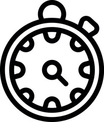 Poster - Simplified line art illustration of a stopwatch in black and white, suitable for various designs