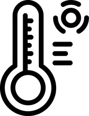 Poster - Simplistic vector illustration of a thermometer and sun symbols representing weather conditions