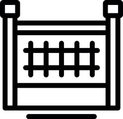 Poster - Simple line art illustration of an abacus, a traditional counting device, on white background