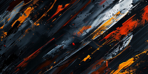 Wall Mural - a black background with brush strokes and light flares, resembling an artistic painting.