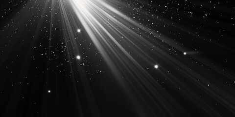 Wall Mural - A black background with spotlight beams shining brightly.
