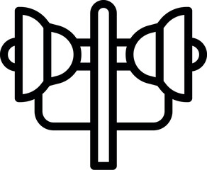 Poster - Vector illustration of traffic lights icon in black and white, depicting a simple silhouette for urban traffic management and safety control
