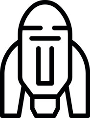 Poster - Minimalist line art illustration of a space rocket in black and white