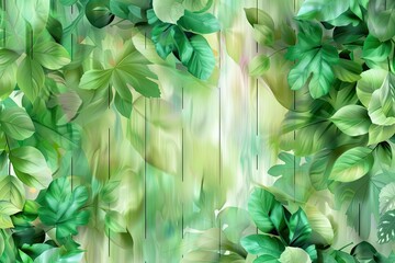 Poster - Green leaf background with various shades of leaves. Vibrant nature wallpaper, perfect for fresh and natural designs.