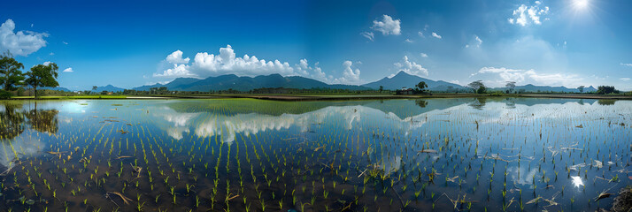  a flooded rice field