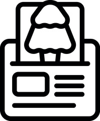Poster - Simple line art icon of a printer printing a document featuring a lamp design for user interfaces