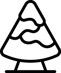 Poster - Minimalistic icon of a christmas tree in a black and white line art style