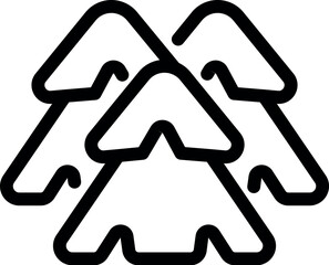 Poster - Simple linear icon featuring three arrowheads pointing upwards in a symmetrical pattern
