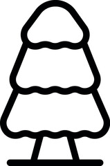 Poster - Minimalistic line art illustration of a christmas tree in black and white, suitable for icons and logos