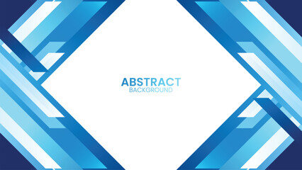 Aufkleber - Abstract banner design with white blue geometric background. Blue banner background. Vector abstract graphic design banner pattern background template.