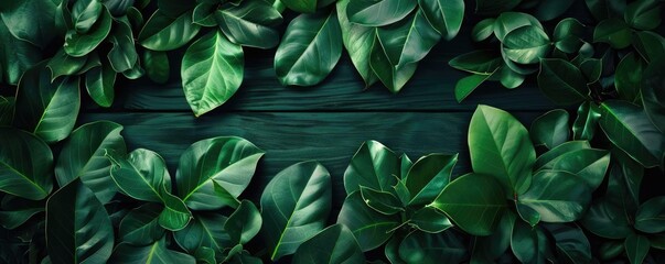 Aufkleber - Lush green leaves creating a natural and serene background, perfect for nature-themed projects and designs.