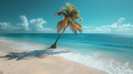 beach with palm trees