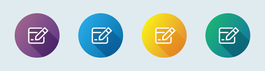 Poster - Edit line icon in flat design style. Register signs vector illustration.