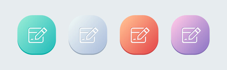 Poster - Edit line icon in flat design style. Register signs vector illustration.