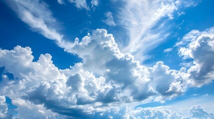 Wall Mural - cloud shapes on a blue sky image