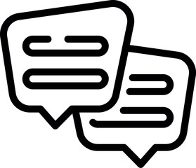 Poster - Simple black outline of two speech bubbles, representing a conversation or communication