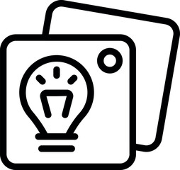 Poster - simple black and white vector illustration of a light bulb, ideal for concepts and logos