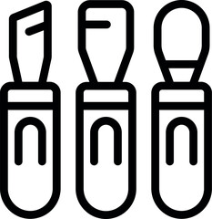 Poster - black and white graphic of three different types of screwdrivers, depicting a flathead, phillips, an