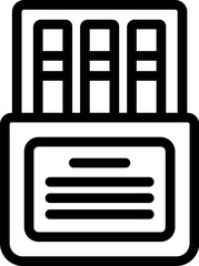 Poster - Minimalistic chocolate bar icon outline illustration in simple graphic design, vector line art symbol, perfect for packaging, branding, and digital print