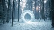 © Riffat - A mystical portal made of shimmering ice textures appears in the midst of a winter forest beckoning those brave enough to step through into an otherworldly realm