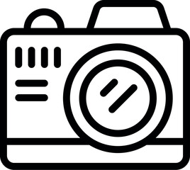 Poster - modern black and white camera icon illustration in simple flat design for web. app. and interface mu