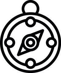 Poster - Sleek and modern minimalist compass icon design with clean lines and abstract artwork for digital app interface and web branding in black and white vector illustration