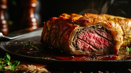 Wall Mural - Close up of a beef wellington