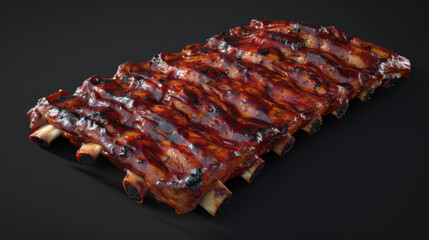 Wall Mural - A rack of ribs is shown in a close up