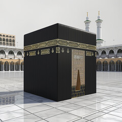 3d illustration of a cube with islamic ornaments