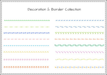 Wall Mural - Cute and colourful decoration and border collection set for content framing