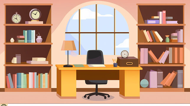 Business office in paper art vector image
