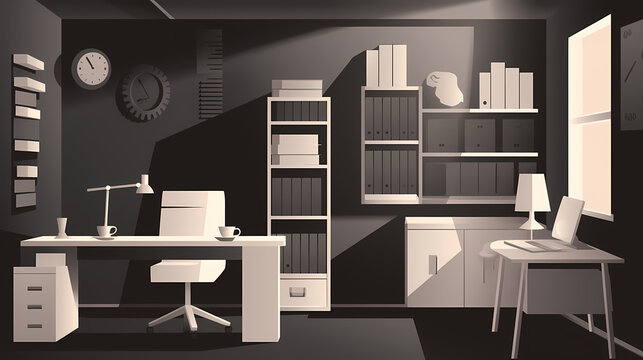 Business office in paper art vector image