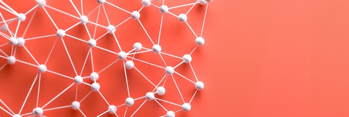 Fototapete - a red wall with a string of white balls