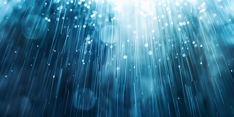 Fototapete - blue background with rain drops falling down