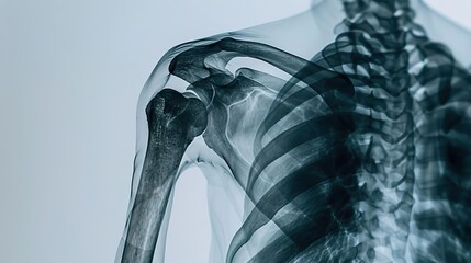 Canvas Print - A clinical Xray showing the upper left shoulder