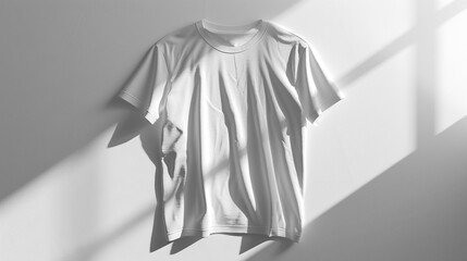 Design a minimalist shirt mockup with a simple icon logo.