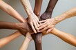 © mattegg - Diverse hands unite in gentle touch, forming a circle of connection and warmth