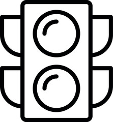 Poster - Black outline vector illustration of a traffic signal icon on a white background