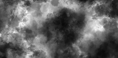 Poster - Abstract aromatherapy black smoke isolated white background. Steam Mist Fog and Dust Particles. Modern Dark and Dramatic Storm with gray smoky clouds.