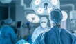 © TesaI - A surgeon with their back turned in an operating room. In the background, out of focus, the rest of the medical team can be seen